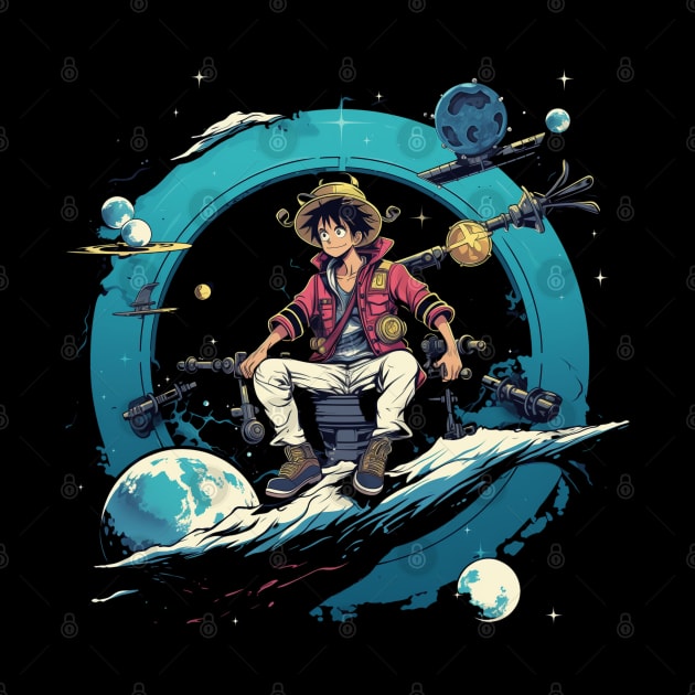 Luffy x Space - one piece anime character cool by earngave