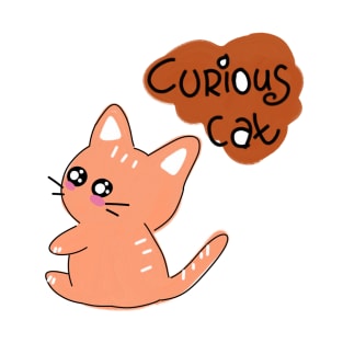 Curious cat cute kawaii T-Shirt