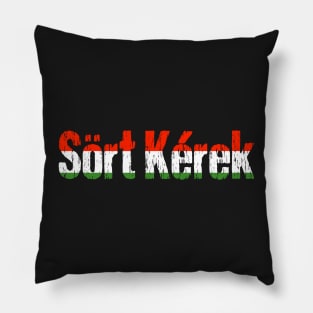 Sort Kerek Beer Please Funny Hungarian Flag Language Distressed Pillow