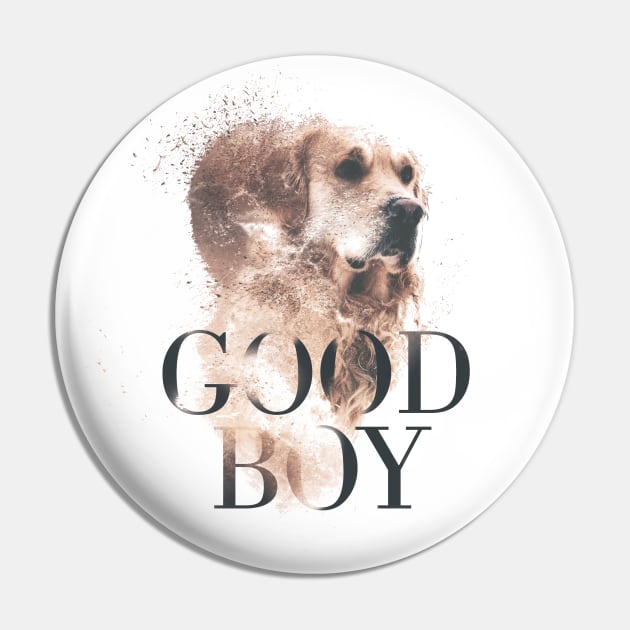 Good Boy Golden Retriever Pin by MarinasingerDesigns