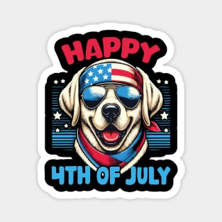 4th of July USA Flag Patriotic American Labrador Retriever Magnet