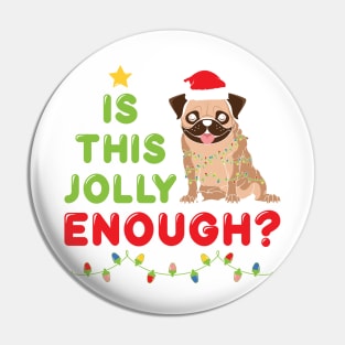 Is this Jolly Enough ? Cute Dog & Christmas lamps Pin