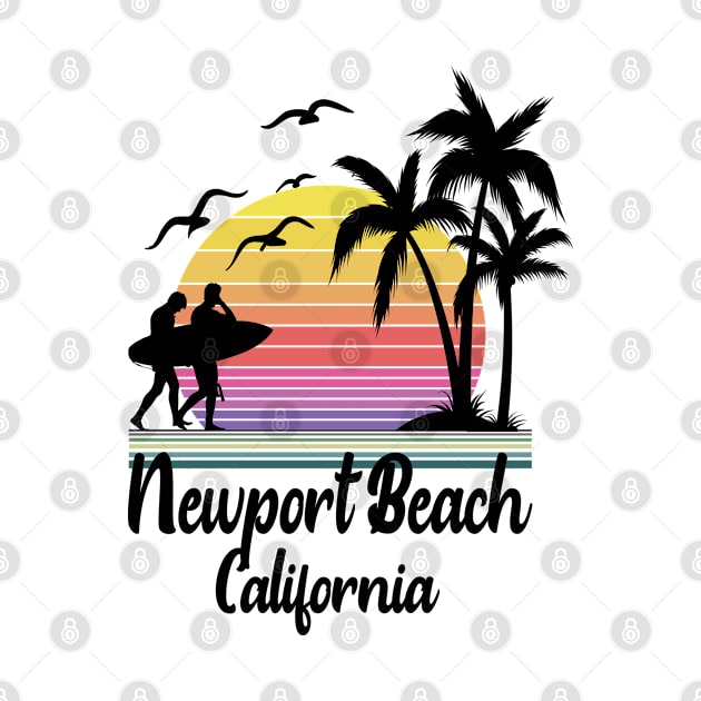 Newport Beach California Seaside Retro Sunset by HomeSpirit