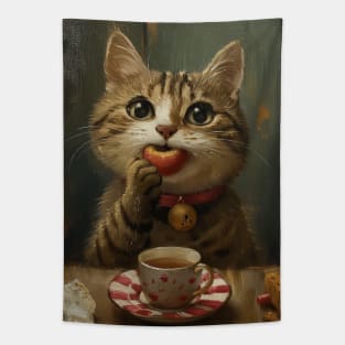 Tea Time Cat IV Tapestry