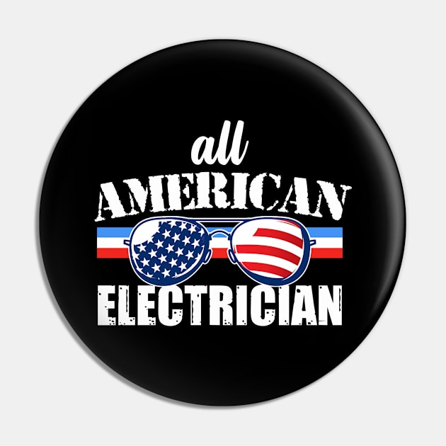 All American Electrician Pin by FanaticTee
