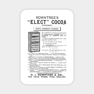 Rowntree's "Elect" Cocoa - 1891 Vintage Advert Magnet