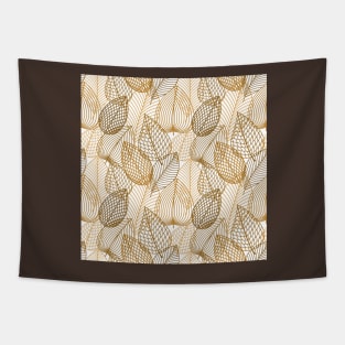 Beautiful White And Brown Floral Pattern Tapestry