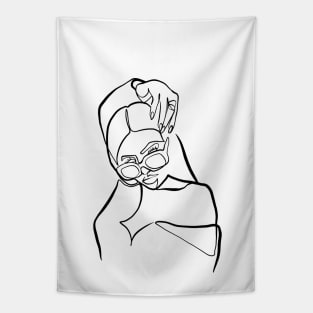 Women Pose One Line Art Tapestry