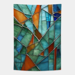 A Unique Gift For People Who Like Colorful And Expressive Shapes. Stained Glass. Tapestry