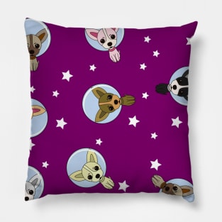 Cute Space Colored Dogs Pattern Seamless Pillow