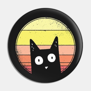 Black Cat Kitten Vintage Retro Aesthetic Vibes Animal Social Distancing FaceMask Pin