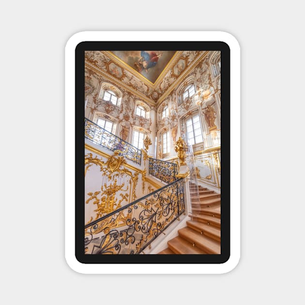 Peterhof Palace interior in Saint Petersburg, Russia Magnet by mitzobs