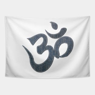 OM: Denim Fabric Stitches Tapestry