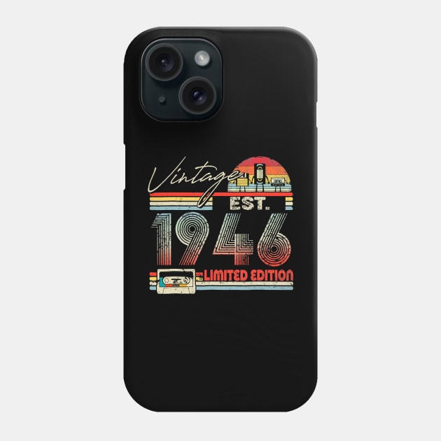 Vintage 1946 Limited Edition 78th Birthday Cassette Tape Phone Case by Neldy