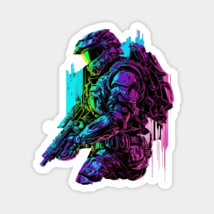 Halo Master Chief Neon - Original Artwork Magnet