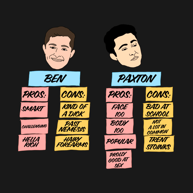 BEN VS PAXTON T-Shirt - sticker by Monicdeng