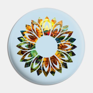 Sunflower Stained Glass Pin