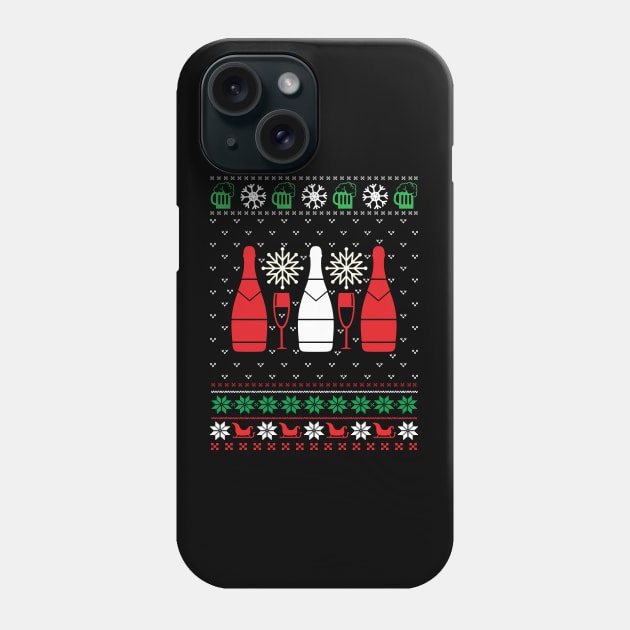 Christmas drinking ugly christmas sweater Phone Case by MZeeDesigns