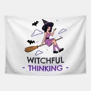 Witchful Thinking Halloween Tapestry