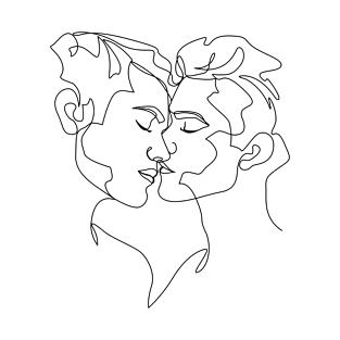 Gay love line art T-Shirt