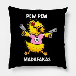 Feathered Firepower: The Quacktastic PEW PEW Duck Design Pillow