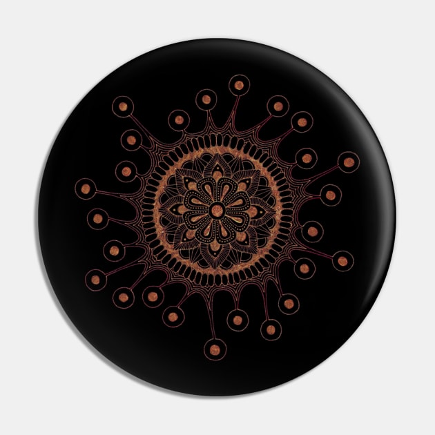 Virus Mandala (black/orange) Pin by calenbundalas