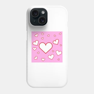 Heart ( pink background ) Phone Case