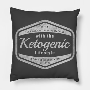 Retro Ketogenic Lifestyle Design Lt Grey Pillow