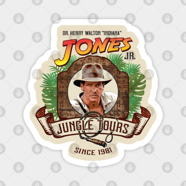 Dr. Jones Jungle Tours Magnet by Alema Art