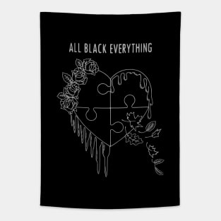 All Black Everything Four Seasons Puzzle Tapestry