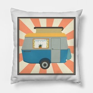 Vintage Touring Caravan Adventure Pillow