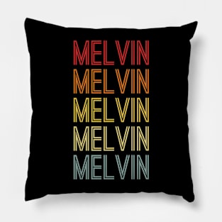 Melvin Name Vintage Retro Pattern Pillow