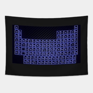 Deep Blue Glow Tube Periodic Table Tapestry