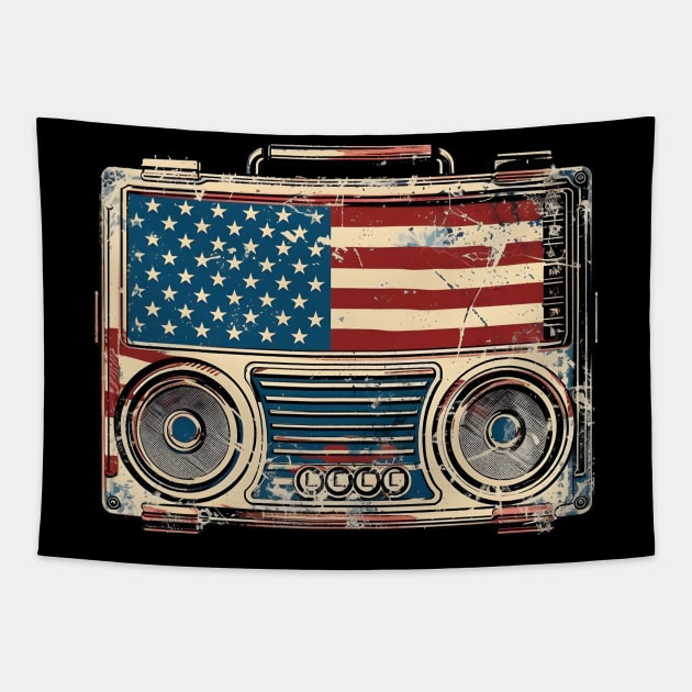 American Boom Box Tapestry by The Digital Den