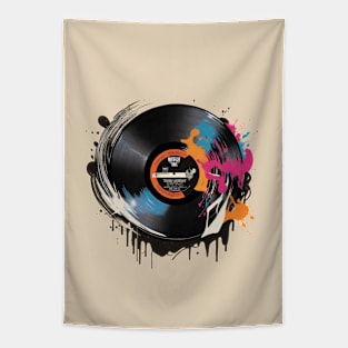 Vinyl record graffiti style Tapestry