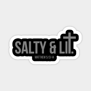 Salty & Lit. | Christian | Jesus Christ | Cross Magnet