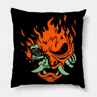 Classic Fire Samurai Skull Pillow