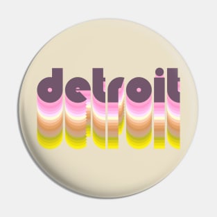 Detroit Michigan Pride Retro Style Represent Pin