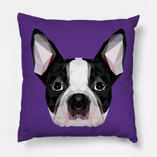 Boston Terrier Low Poly Art Pillow