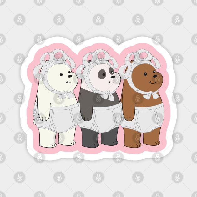 Baby Ice Bear Panda Grizzly Magnet by Plushism