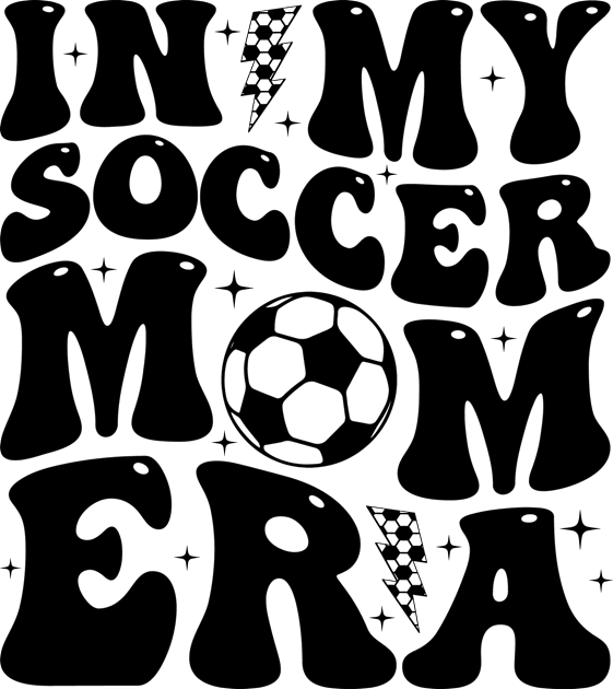 In My Soccer Mom Era Trendy Soccer Mama Groovy Sports Parent Kids T-Shirt by Nisrine