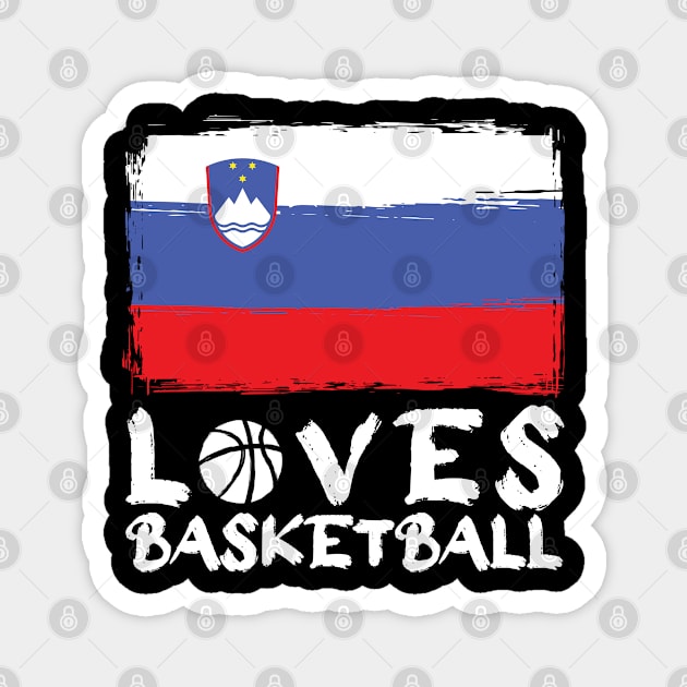 Slovakia Loves Basketball Magnet by Arestration