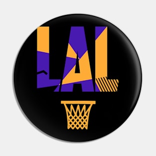 LA Basketball Throwback Art Pin