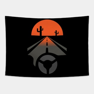 Sunset Driving Tapestry