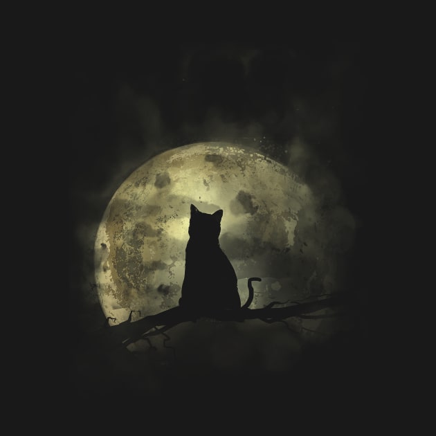 Cat and Moon by Area31Studios