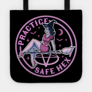 Practice Safe Hex Funny Witch Halloween Costume Pastel Goth Tote