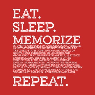 Eat Sleep Memorize Repeat Memory Master Cycle 3 T-Shirt