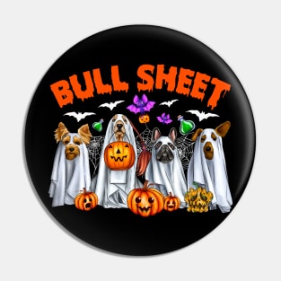 Funny Halloween Boo Ghost Cow Costume Bull Sheet Cow Lover Pin