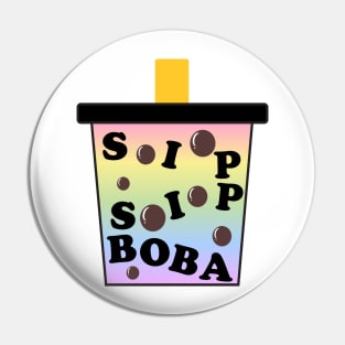 Sip Sip Boba Rainbow Tea Pin