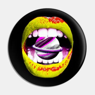 Intergalactic retro lips - Stay groovy baby Pin